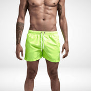 Classic Short Shorts – Men's Short Inseam, Quick-Dry Fit in neon green, vibrant and lightweight for beach or poolside wear.