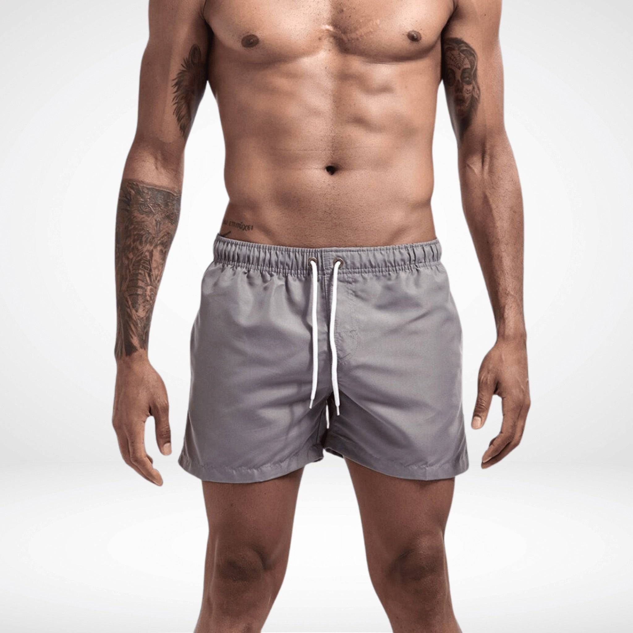 Classic Short Shorts – Men's Short Inseam, Quick-Dry Fit in gray, offering a neutral tone for versatile summer styling.