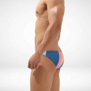 Men’s Colorblock Bikini Swim Briefs - Yellow & Pink