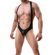 Faux Leather Bodysuit Singlet - CrownJewel.co