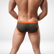 Men’s Mesh Color Contrast Briefs - Army Green