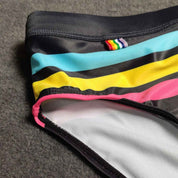 Men’s Stripe Swim Briefs - Black Detail