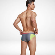 Tricolor Geometric Swim Briefs - CrownJewel.co