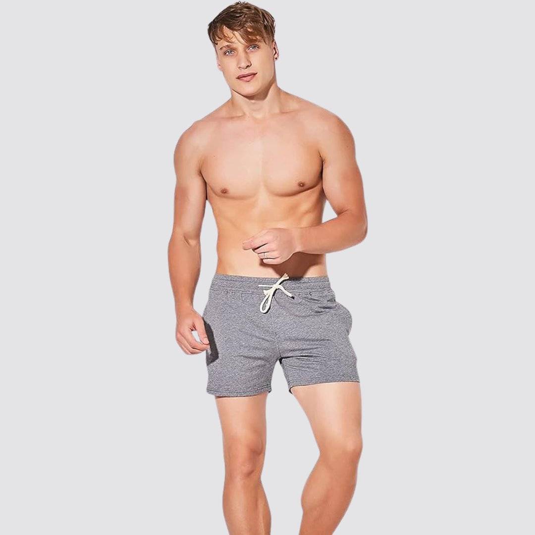 UrbanFit Basics Everyday Shorts in dark grey, featuring a drawstring waist and soft stretch fabric for everyday movement.