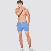 UrbanFit Basics Everyday Shorts in sky blue, styled with a modern fit and breathable fabric for all-day wear.