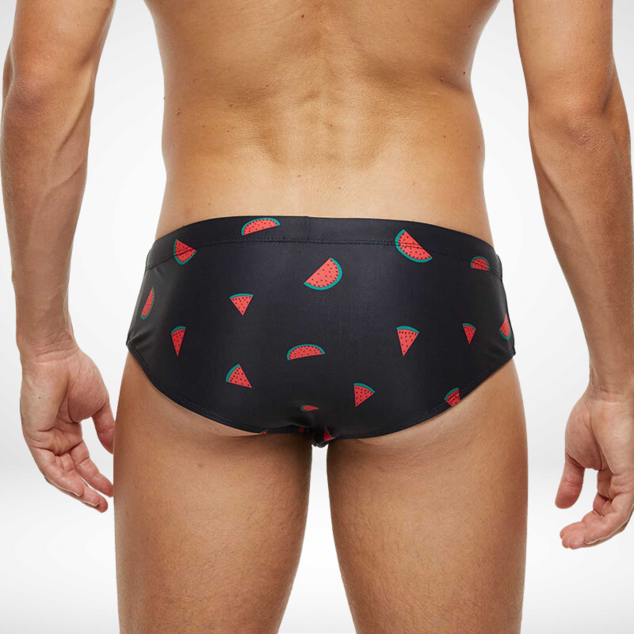Watermelon Print Swim Briefs - CrownJewel.co